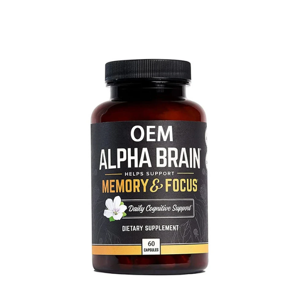 

60 Pcs Alpha Brain Capsules Intelligence Capsule Help Support Menory And Focus Promotes Brain Supplementation Vegetarianism