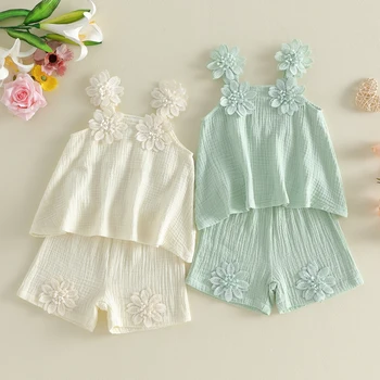 Flower Baby Girl Shorts Set 1