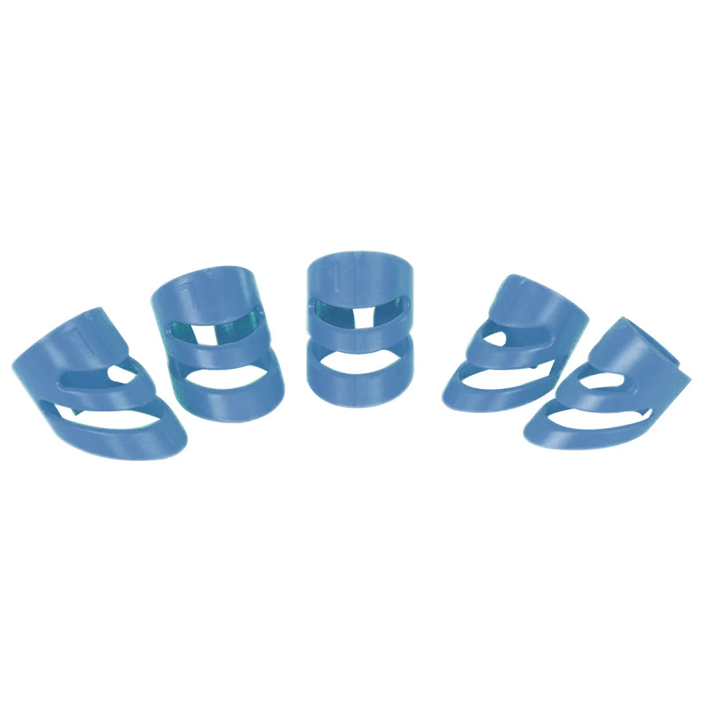

5pcs Guitar Thumb Picks Durable Safe Ergonomic Compact Electric Acoustic Beginners Fret Ring Cover Metal Stainless Steel Bass