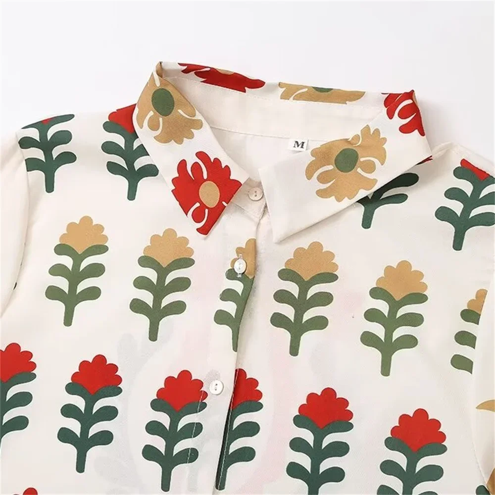 2024 autunno nuovo prodotto moda donna tempo libero posizionamento allentato stampato manica lunga stile vacanza vestito