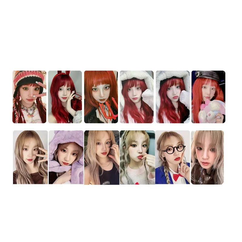 6Pcs/Set KPOP (G)I-DLE YUQI YUQ1 1st Mini Album Photocards Two Sides Rabbit Kawaii Lomo Cards Postcard NEVERLAND Fans Colelction