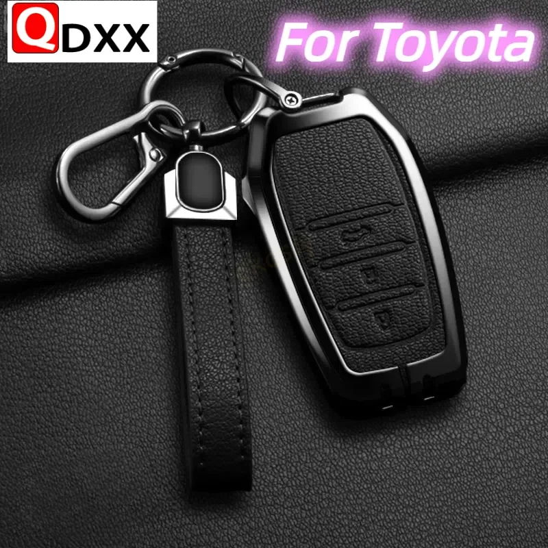 Zinc Alloy Car Key Case Cover Fob For Toyota Land Cruiser 200 300 Prado Crown TLK 200 Yaris Cross Hilux Innova Fortuner Camry 55