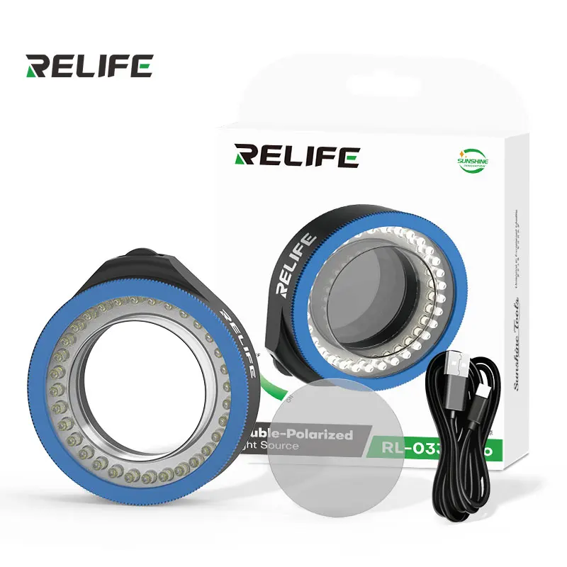 RELIFE RL-033E Pro Dual polarized light source precision 32 LED adjustable light source for Mobile Phone motherboard Repair tool
