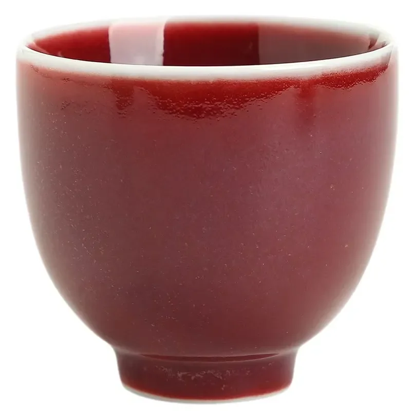 【CHIMU HOME】 Lang Red Glaze Wenchang Cup for Raw Ore Glaze Red Glaze Master Cup Water Drop Flame Logo Royal Supply Personal