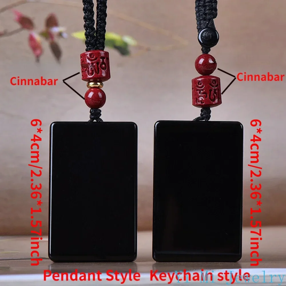 Unique Obsidian Jade Stone Pendant A Stylish Square Black Necklace & Car Key Chain Jewelry Gift Tudo Por 1 Real E Frete Gratis