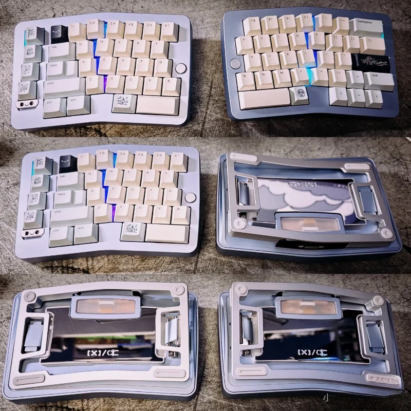 

NEW QKAlice Split Keyboard Kit Custom Dual Mode 2.4G Wireless Wired Gasket Structure Mechanical Keyboard Kit Accessories for DIY