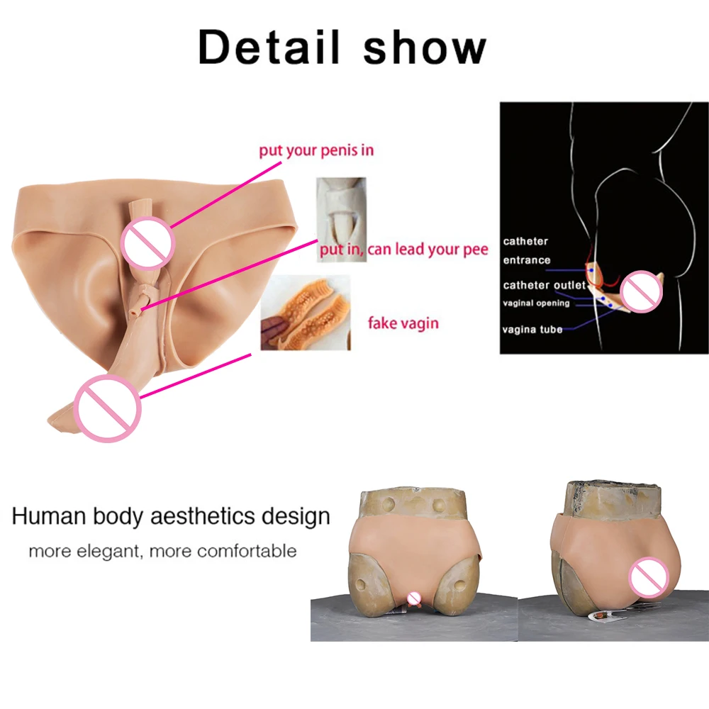سراويل سيليكون وهمية المهبل ل كروسدرسر ، تشكيل الورك ، السراويل ، الملابس الداخلية ، اللباس الداخلي ، تأثيري ، يمكن أن تكون مرتبطة #5