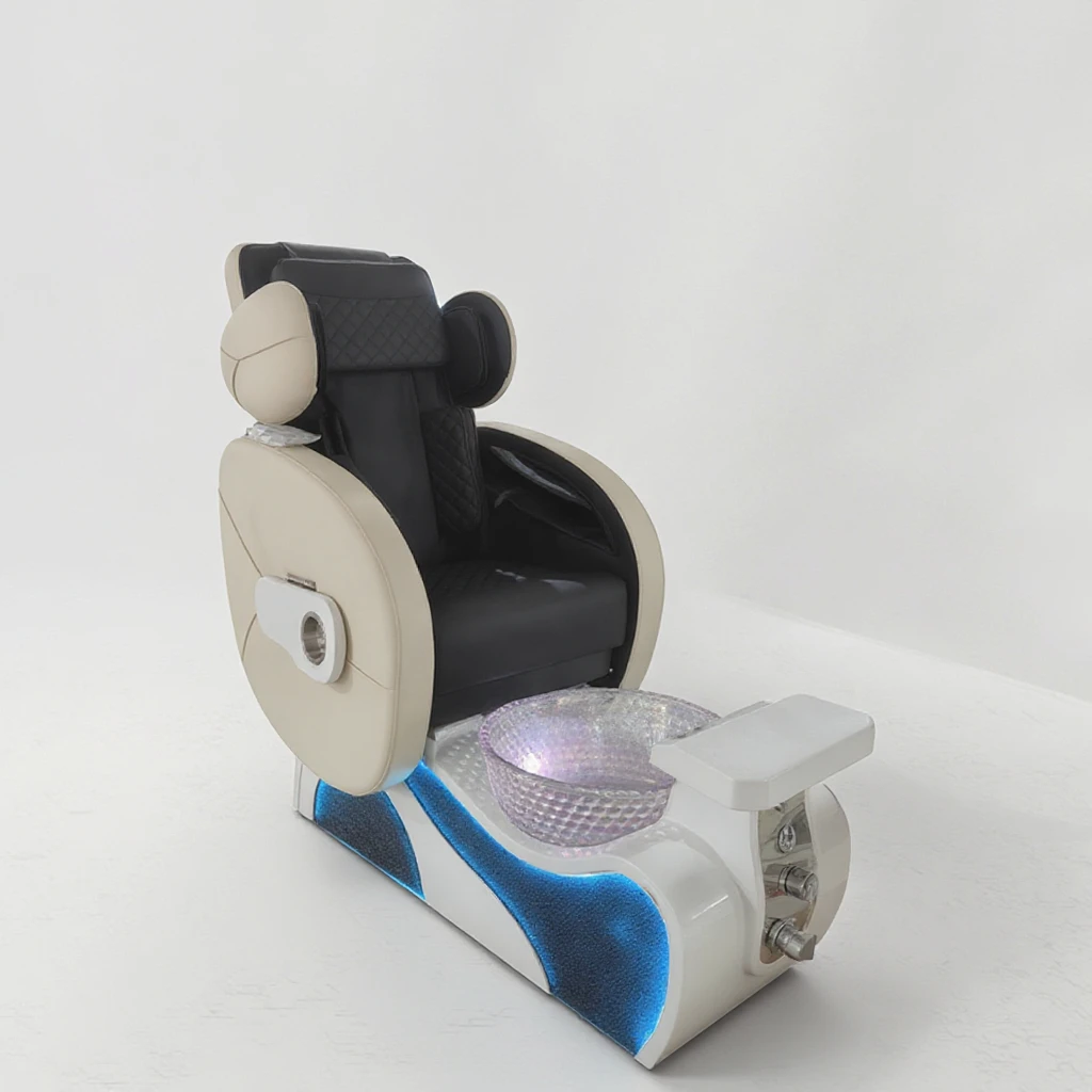 

eh-New Design Salon Equipment Foot Care Spa Chair Modern Luxury Electric Reclining No Plumbing Massage Pedicure Chair with Led@