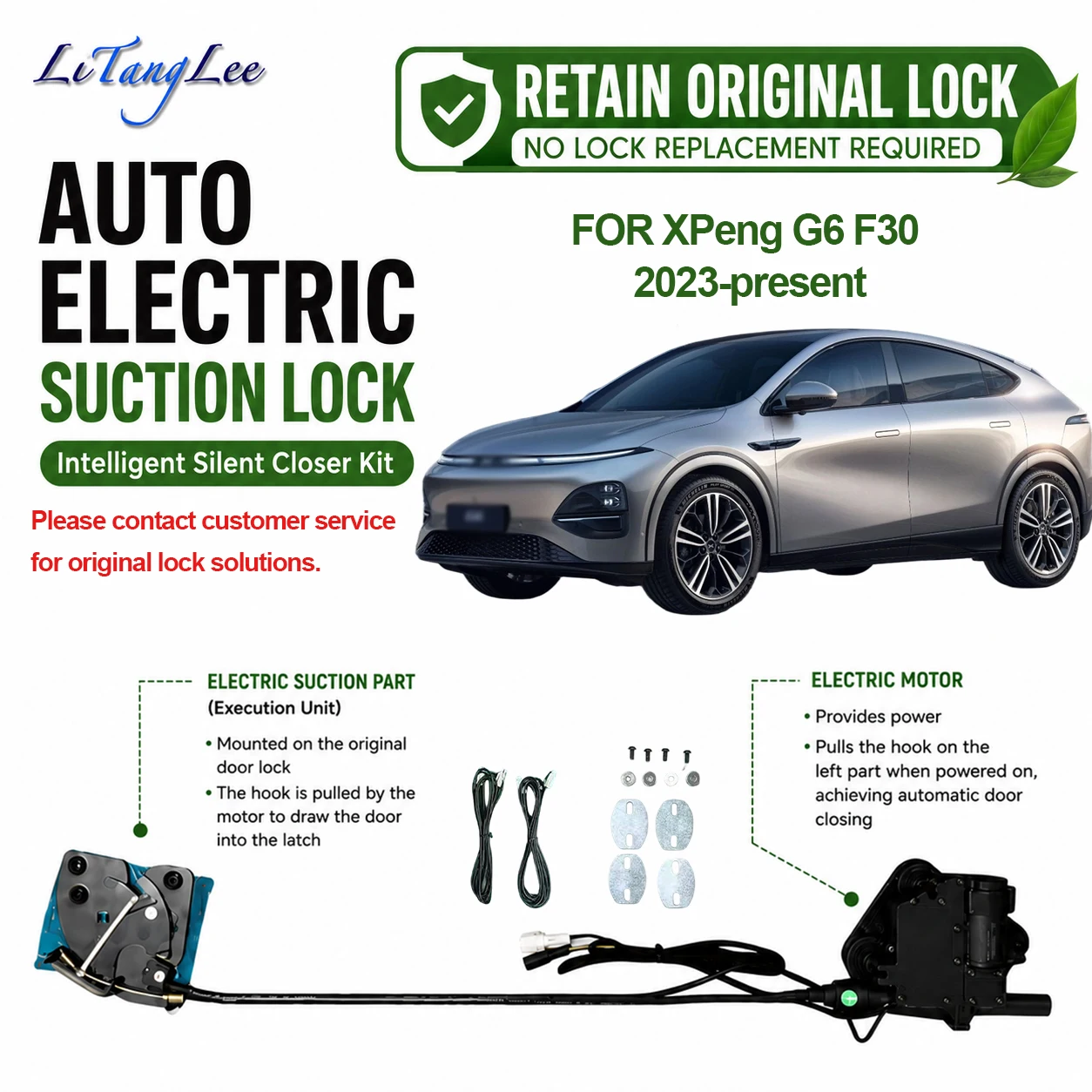 For XPeng G6 F30 2023-Present Auto Electric Soft Close Door Kit Plug & Play Automatic Door Closing System No Lock Replacement