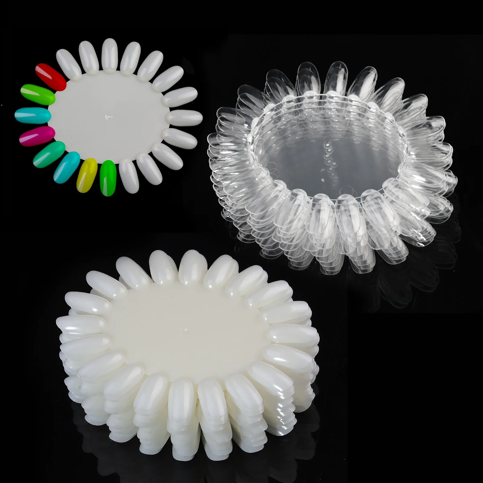 

Nail Polish Swatch Ring 20 Colors, Oval False Nail Tip Color Chart, Salon Display Card for Gel Polish