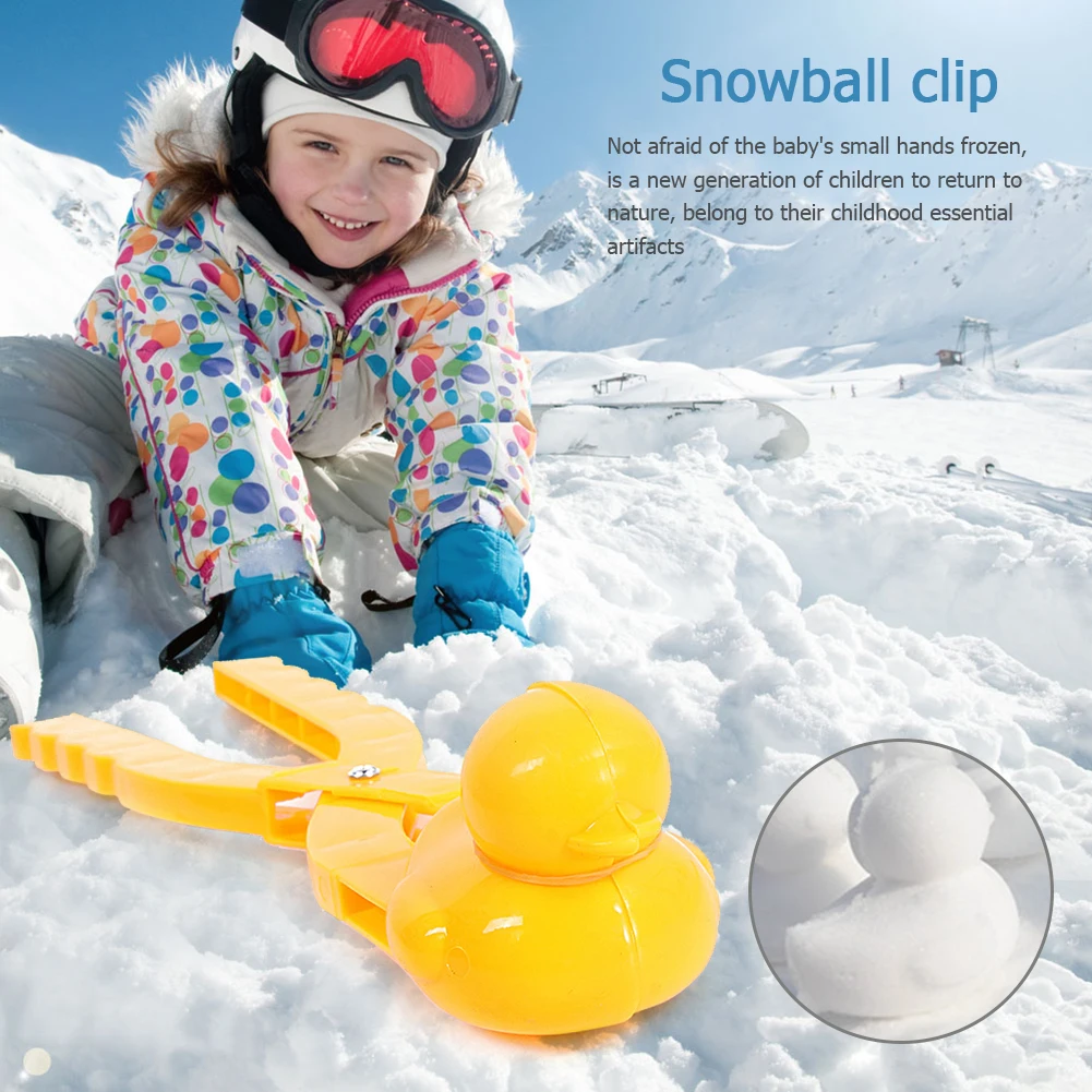 1/4pcs Snowball Clip Cute Duck Snowball Maker Clip Children Outdoor Winter Snow Sand Mold Outdoor Snowball Fight Fun Sports Toy