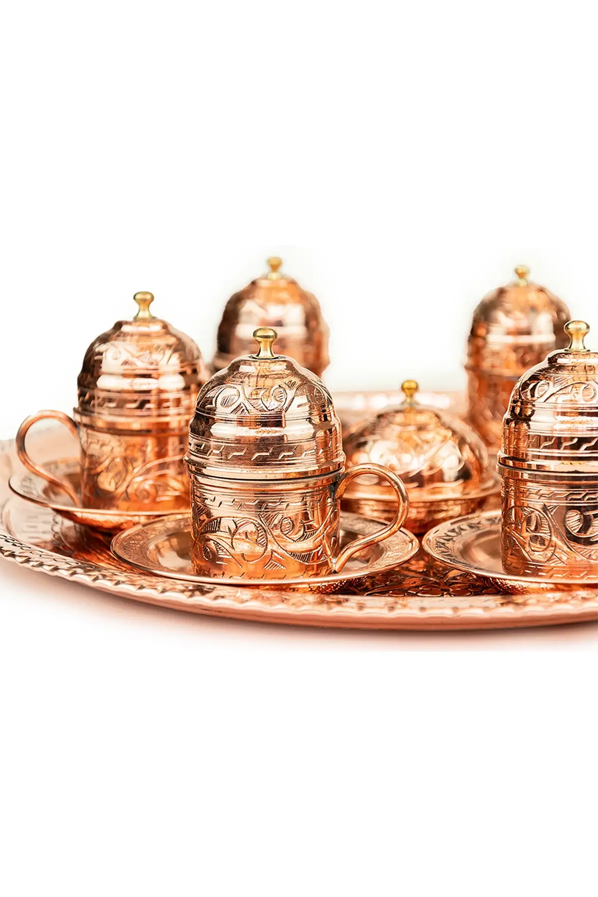 DOLBOVI six person copper coffee cup set handmade espresso cup