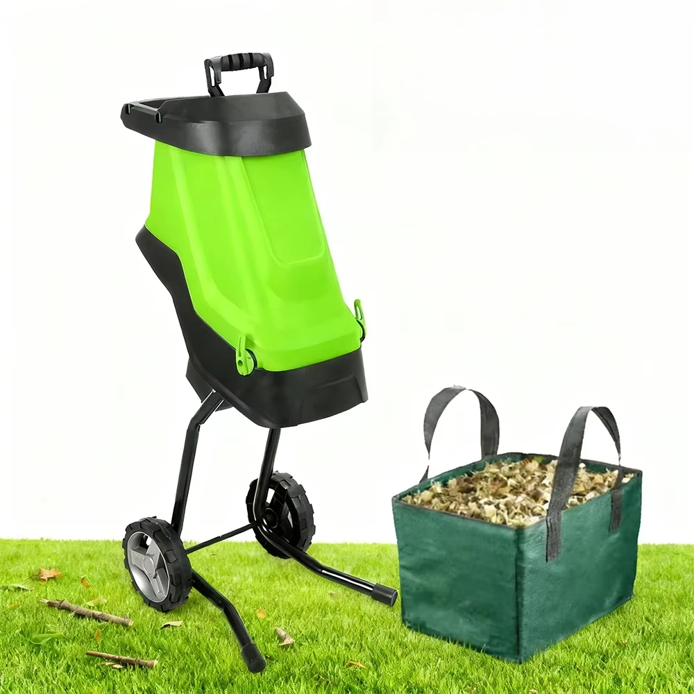 Electric Garden Chipper Tree Branch Leaf Crusher Wood Chipper Shredder Recycling Machine with Collection Bag - view 2
