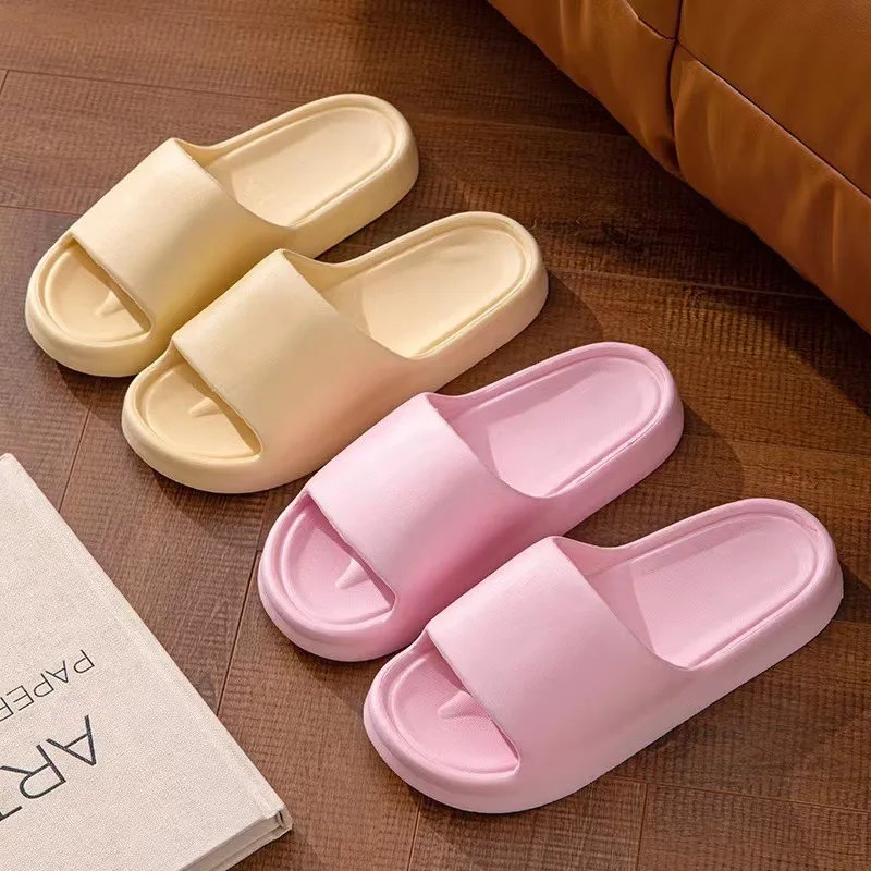 

New cool slippers women's summer, home EVA soft bottom silent indoor couple men's slippers