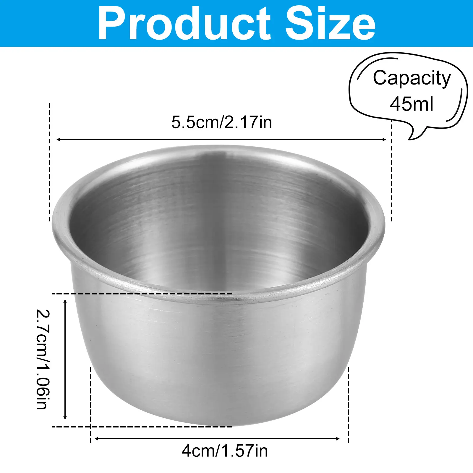 12Pcs Sauce Dipping Bowl Korean Stainless Steel Small Sauce Cup Round Sauce Dishes 45/55ml for Family Gathering Kitchen Supplies