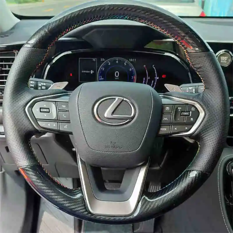 

For Lexus NX260 Steering Wheel Cover Genuine Leather RX350h 2022-2023 Hand-stit Anti-skid Custom Car Steering Wheel Braid Cover