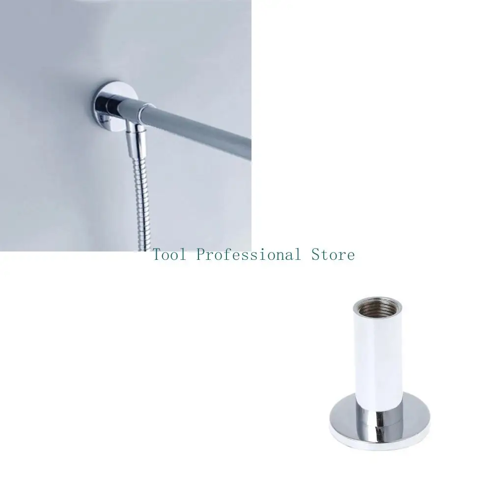 

57QF Chrome Shower Arm Flange Holder Brass Hose Connector Wall Suction Cup Wall Mount