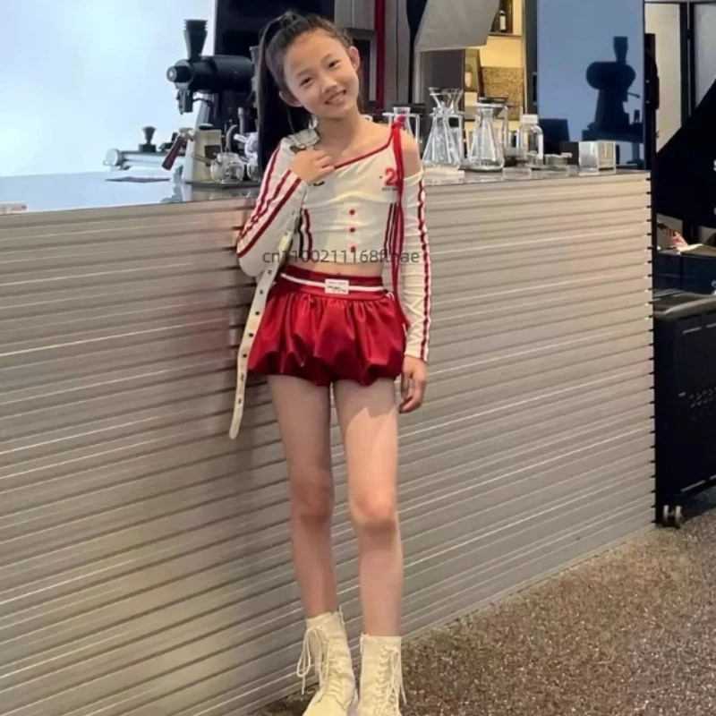 Costume da ballo jazz per ragazza, costume da spettacolo di moda per danza di strada per bambini, set di costumi per spettacoli di passerella per studenti