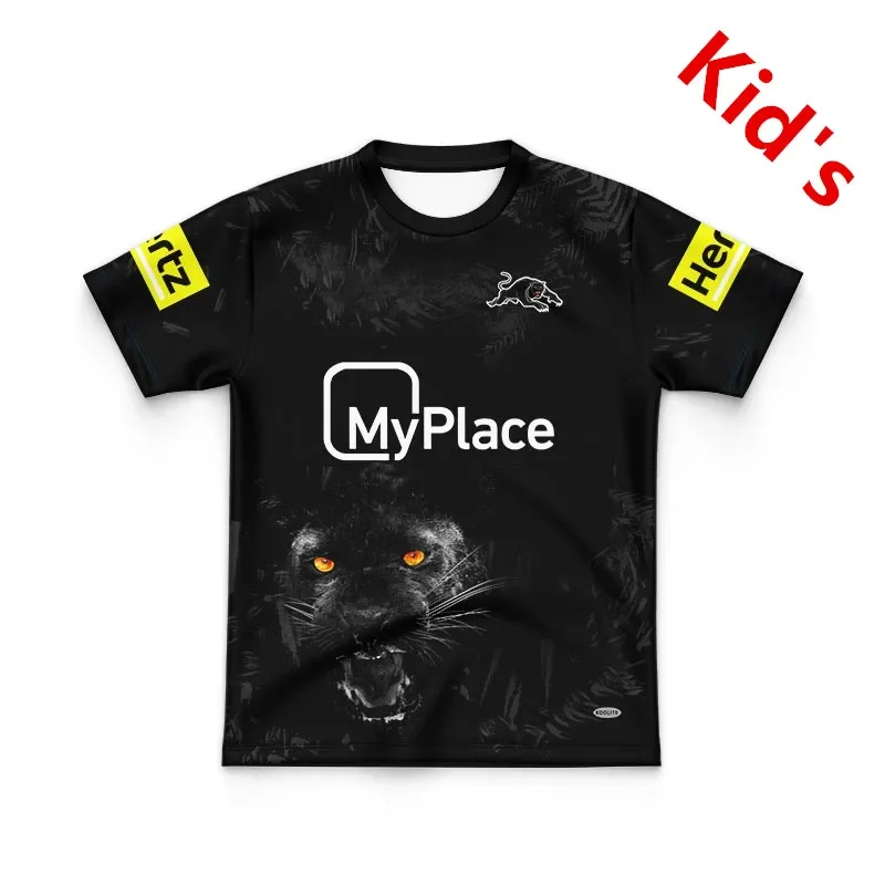 

2024 PENRITH PANTHERS TRAINING BLACK YOUTH TRAINING RUGBY JERSEY Kids size 16--26 ( Print name and number )