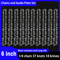 6 Inch Saw Blade Chainsaw Chains and Guide Bar Mini Steel Chains Electric Saw Blade Tool Saw Accessory Replacement Wood Cutting