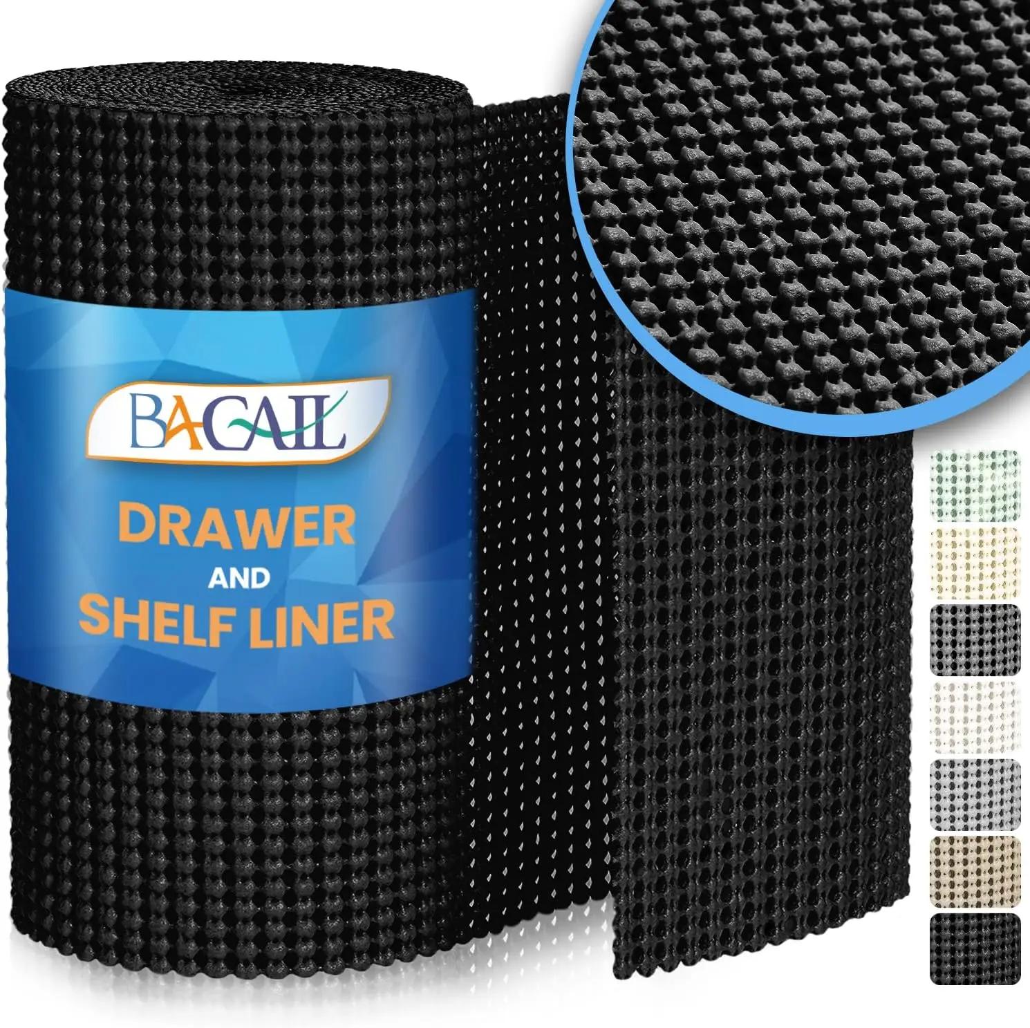

Non Adhesive Thick Grip Shelf Liner Roll 12x10 Feet Black Kitchen Cabinet Desk Drawer Protection