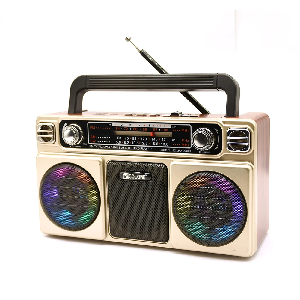 RX-880D Bluetooth Portable Radio Recorder Speakers Retro Style Cassette Radio Player For Multi-band Radio AM FM SW USB Audio MP3