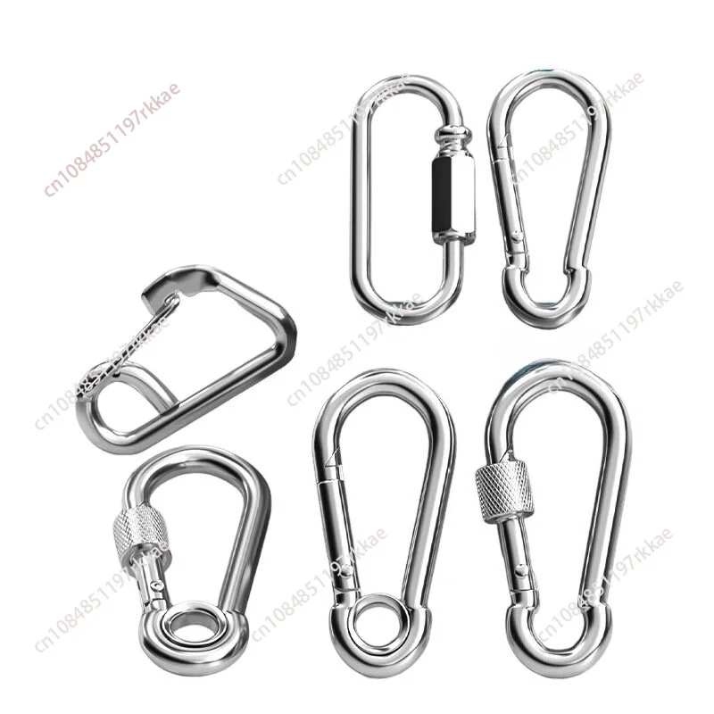 2pcs M12 Stainless Steel 304 Carabiner Carbine Snap Hook Key-Lock