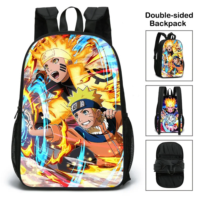 

3D New Double-sided Printing Naruto Cartoon Character School Bag Student Backpack Children's Backpack Mochila Escolar Niño