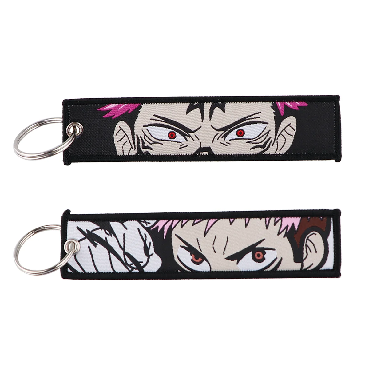 Cool Keychain Motorcycles Cars Anime Character Embroidery Key Fobs Tag Women Men Jewelry Key Ring Accessories Gifts 1pc