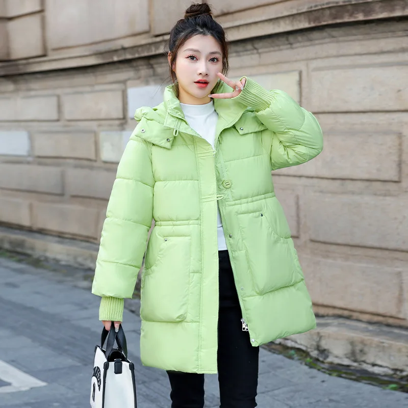 2025 Winter Women Jacket Coats Long Parkas Female Down Cotton Hooded Overcoat Thick Warm Jackets Windproof Casual Student Coat