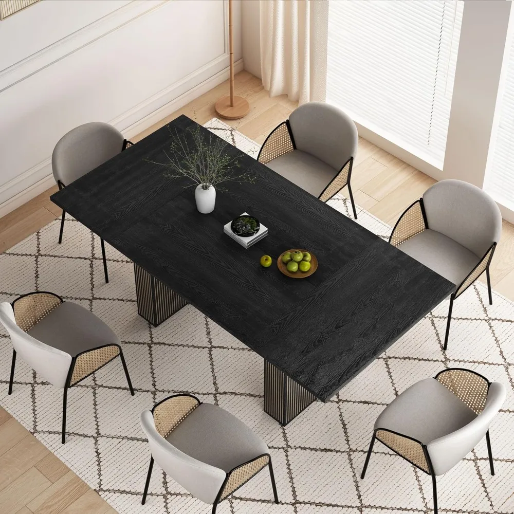 78-Inch Modern Farmhouse Rectangular Dining Table – Spacious Kitchen & Dining Room Long Table