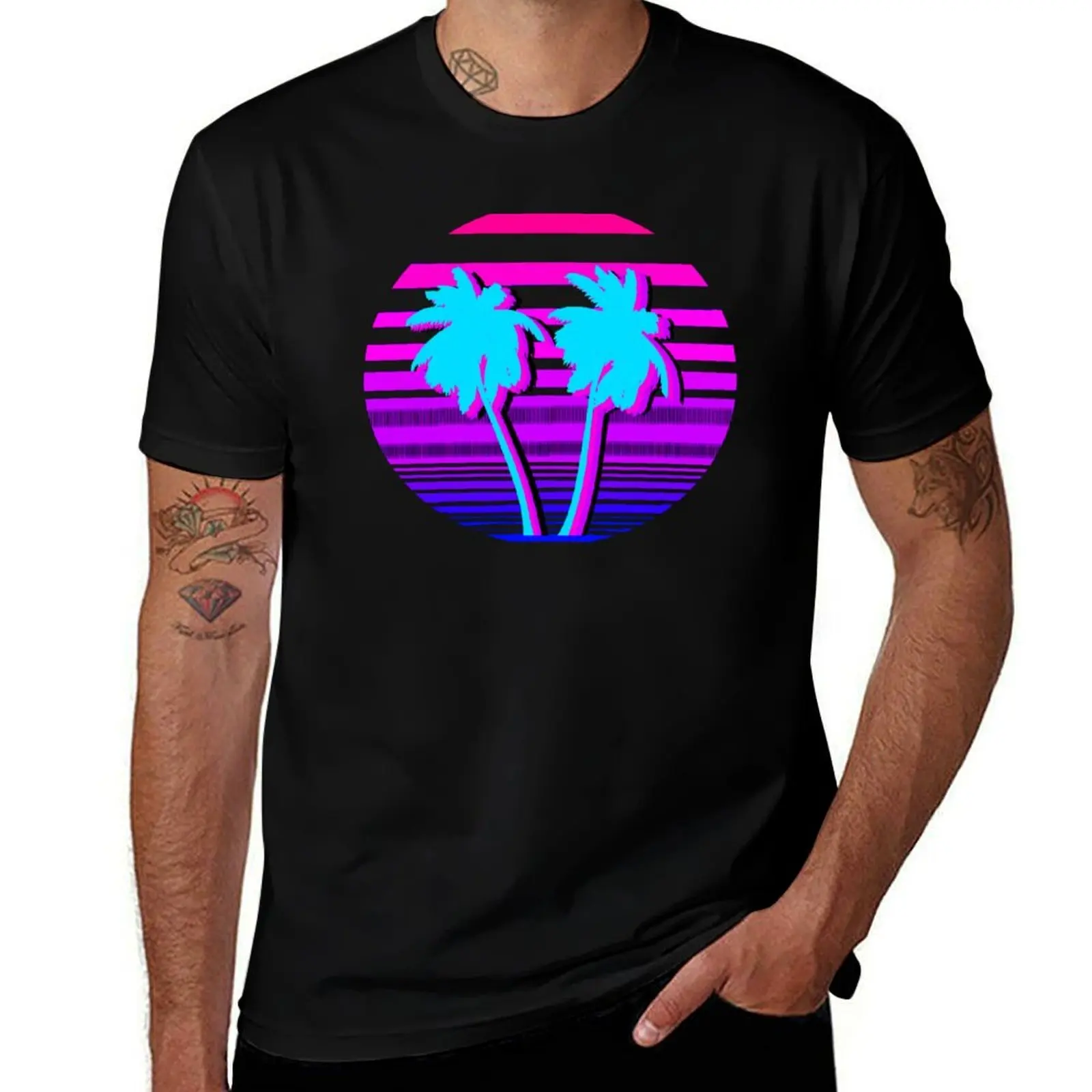 

Aesthetic Palm trees T-Shirt man t shirts for men t shirts for man cotton T-Shirt