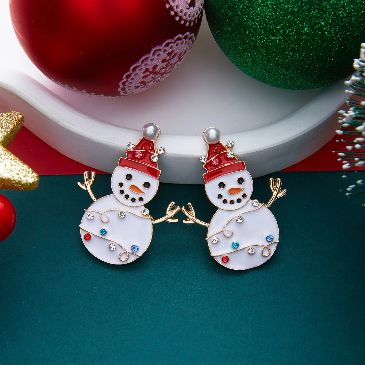 Neues Design Strass Schneeflocken-Ohrhänger für Frauen Glänzende Kristall-Zirkon-Lebkuchen-Ohrringe Charms Neujahrs-Schmuckgeschenke – Detail 7
