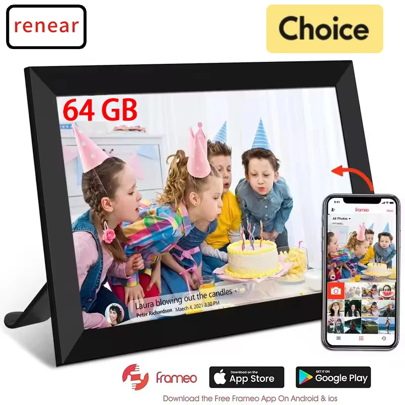 

Frameo WiFi 10.1 Inch Smart Digital Picture Digital Photo Frame 32GB with 1280x800 IPS HD Touch Screen Digital Wall Mountable