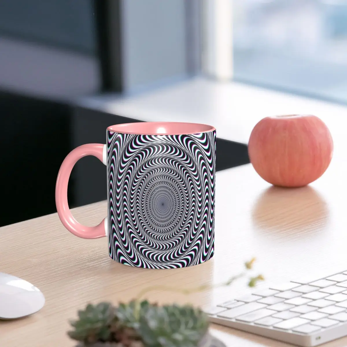 Amazing Hypnotic Optical Illusion Hypnotic Psychedelic Spiral Mug Funny Ceramic Coffee Cups Tea Mugs Milk Cup Drinkware Gift
