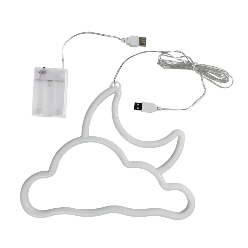 Enseigne au néon LED lune et nuage, applique murale pour chambre à coucher, décoration murale, chambre d'enfant, salon, fête de mariage, bar, Noël, maison