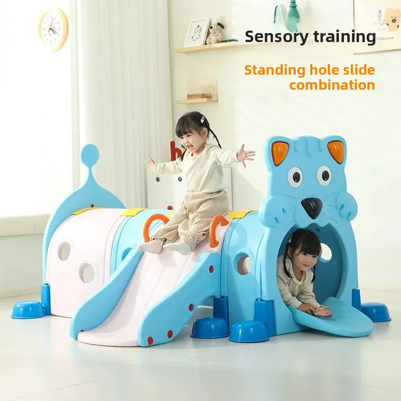 For Kindergarten Children Tunnel Crawling Early Education Slide Large Outdoor Playground Indoor Elf Caterpillar Drilling Toy