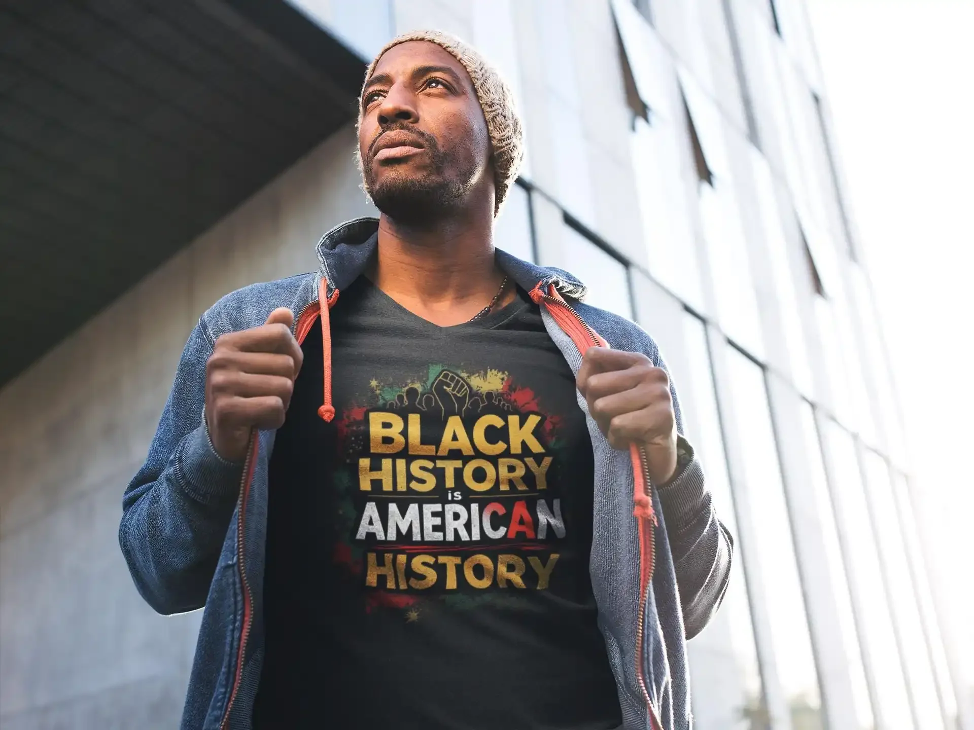 T-shirt Black History is American pour célébrer l'unité et le patrimoine, parfait pour le mois de [mois].