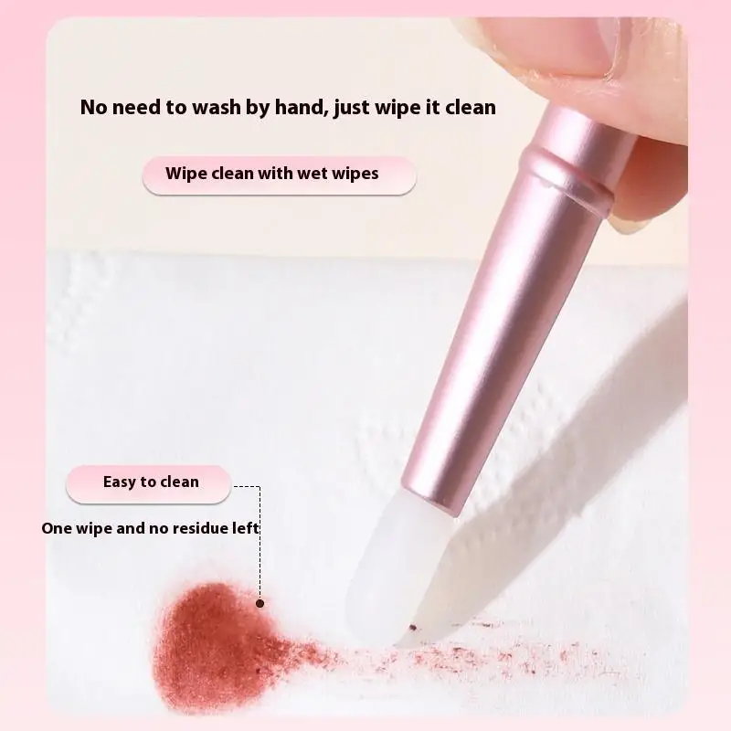 Aplicador de máscara de labios de cadena, cepillo de brillo de labios, Mini pincel de labios de silicona, corrector con cubierta, pincel de lápiz labial, herramienta de maquillaje de belleza