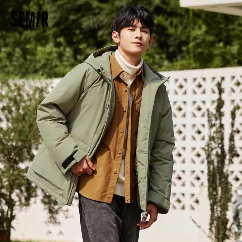 Semir piumino uomo 2023 inverno nuovo tre-prova di media lunghezza Outdoor caldo resistente al freddo abbigliamento da lavoro giacca allentata