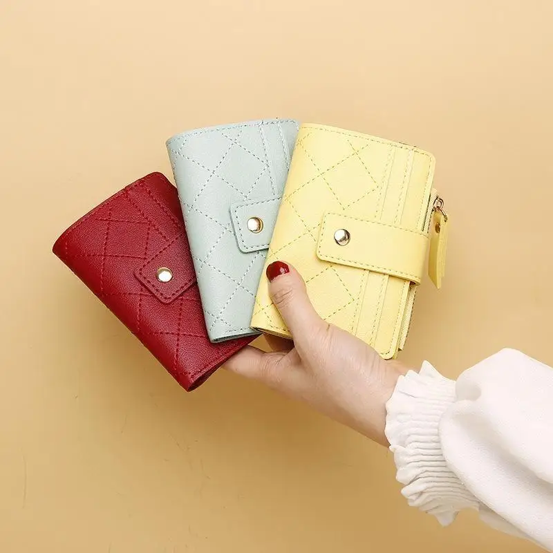 Women's Fall Winter Short Wallet PU Leather Folding Multi-slot Purse Slim Lightweight for School Party Birthday Gift