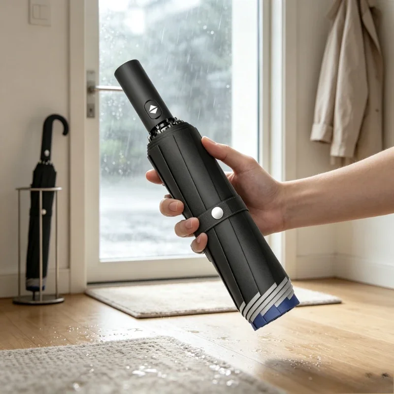 Fashion Accessory for Daily CommuteAutomatic Rain & Sun Parasol for Travel, Oversized Crossbody Folding Umbrella,