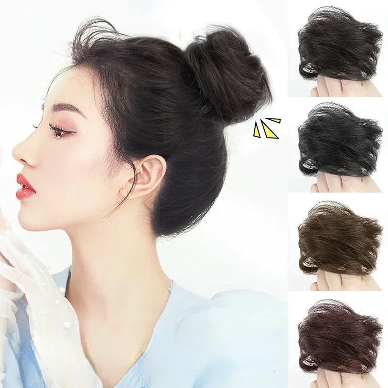 Fluffy Invisible Bun Natural Seamless Synthetic Hair Pads Women Fluffy Hair Decoration Women Girl Hair Tie Braiding Styling Tool