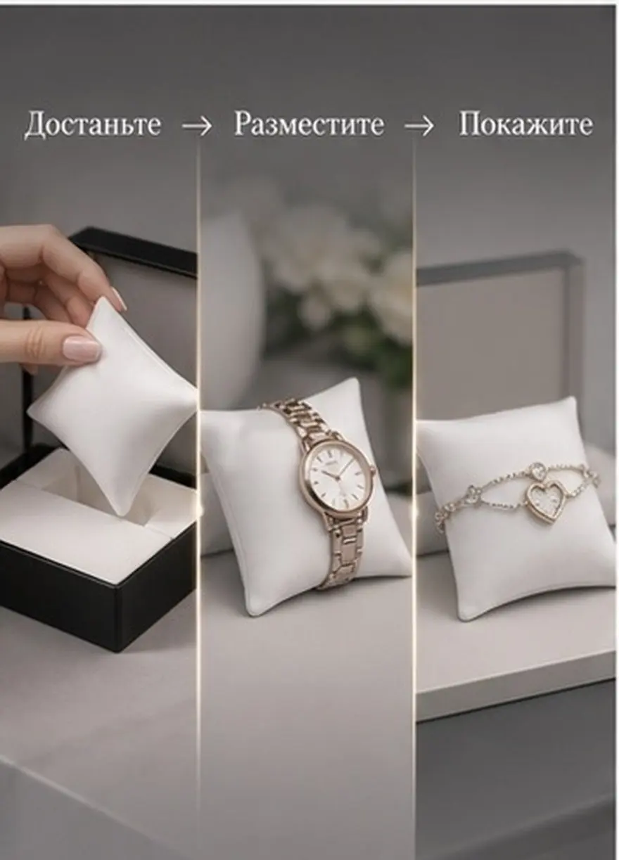 10Pcs Premium Watch Display Pillow Jewelry Bracelet Cushion Soft PP Cotton Filled Protective Exhibit Pad for Watches Chains - view 6