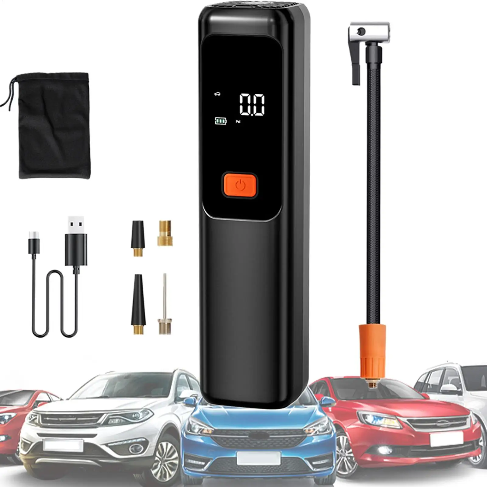 

Portable Car Air Pump Electric Tire Inflator Pump Digital Display Wireless Inflation Pump for Electric Bikes Motorcycles