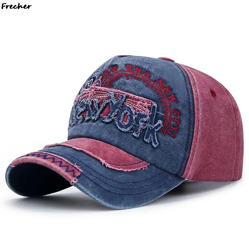 School Classic Hip Hop Casquette Caps Letter Embroidery Baseball Cap Women Men Fashion Distressed Hat Rock Style Jeans Hats