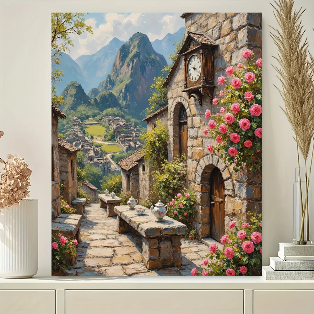 500/1000/1200/2000PCS Puzzles for Adults Stone Architecture Beautiful Flower,Jigsaw Puzzles Brain Challenge Game Gift Home Decor