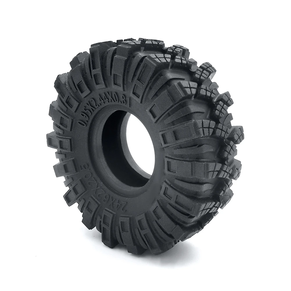 4PCS 62mm 1.0 Inch Wheel Tires Soft Mud Terrain Rubber Tyres for 1/24 RC Crawler Car Axial SCX24 Gladiator Bronco