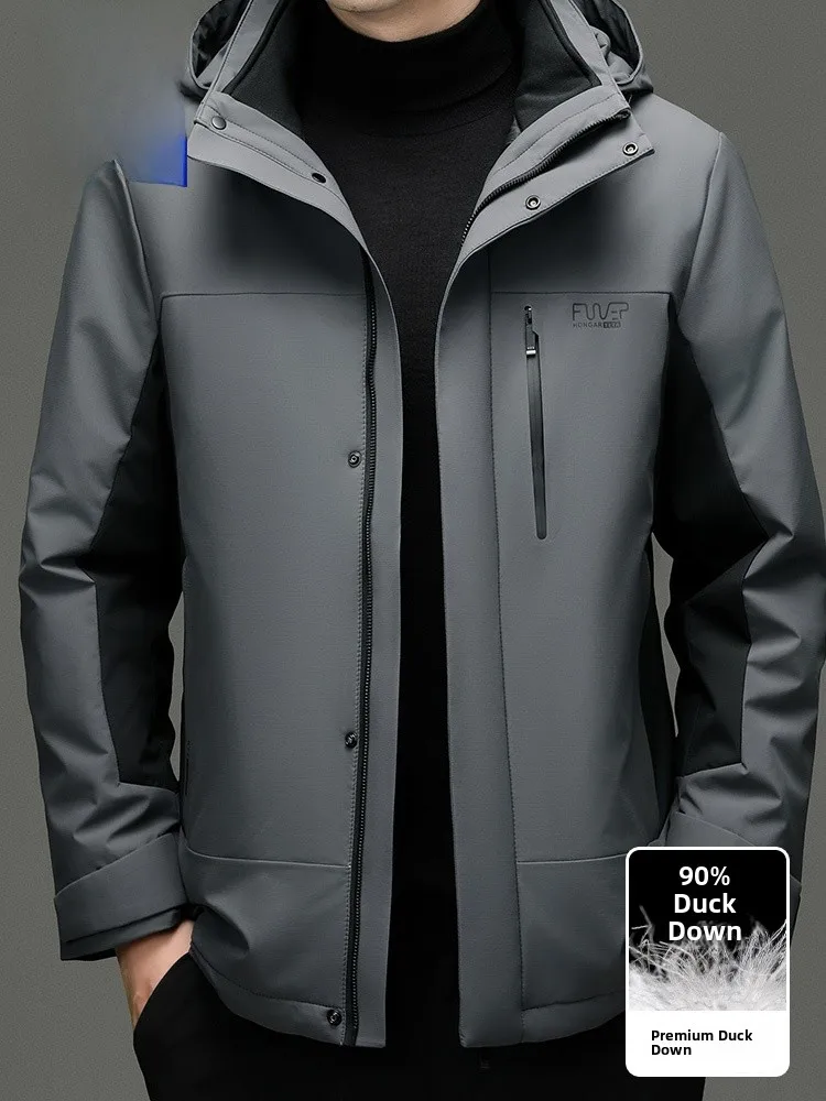 

Мужская пуховая куртка Rn: многофункциональная, с отстегивающимся внутренним слоем, ветрозащитная, теплая, стильная, повседневная, из полиэфирного волокна