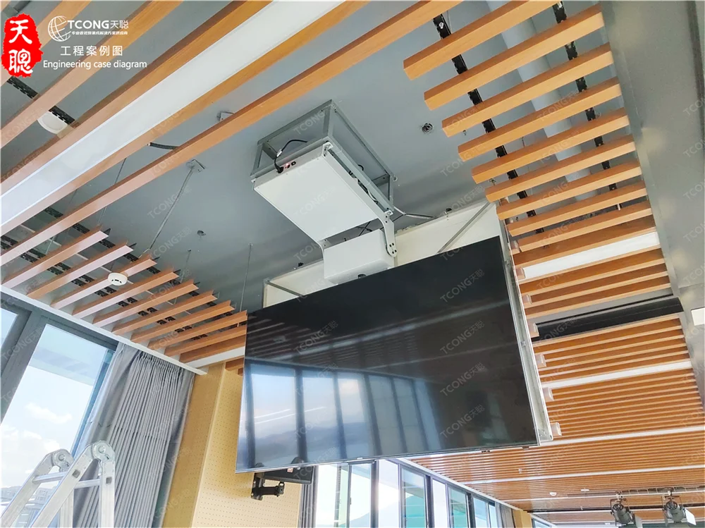 32-75 Inch Large Ceiling TV Mount Electric Flip Down Motorized Ceiling Mount for TV with Remote Control